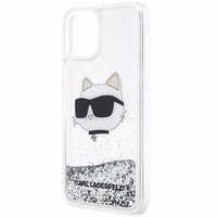 Karl Lagerfeld KLHCP12MLNHCCS iPhone 12/12 Pro 6.1" sudraba/sudraba cietais apvalks Mirdzošs Choupette Galva