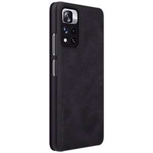 Nillkin Qin vāciņš Xiaomi Redmi Note 11 Pro+ (Ķīna) / Redmi Note 11 Pro (Ķīna) / Mi11i HyperCharge kameras aizsargs vāciņš atverams vāciņš melns