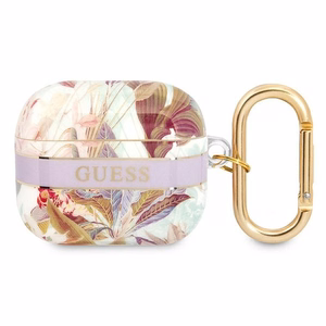 Guess GUA3HHFLU чехол для AirPods 3 фиолетовый/фиолетовый Flower Strap Collection