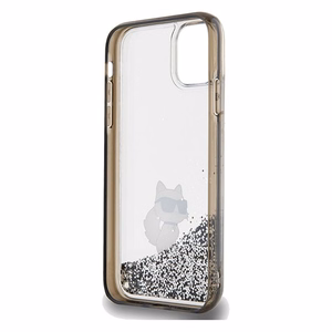 Karl Lagerfeld Liquid Glitter Choupette viedtālruņa apvalks iPhone 11 / Xr - caurspīdīgs