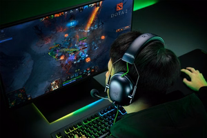 Razer Blackshark V2 X austiņas vadu galvas lente spēļu melnas, zaļas