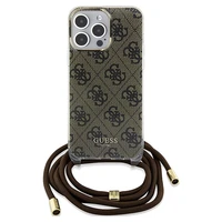 Guess Crossbody Cord 4G Print viedtālruņa apvalks iPhone 15 Pro Max - brūns