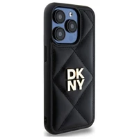 DKNY Quilted Stack Logo viedtālruņa apvalks iPhone 15 Pro - melns