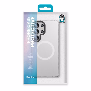 Benks magnētiskais Lucid Armor viedtālruņa apvalks (0045) Samsung Galaxy S25 Plus Ultra, balts