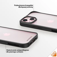 Kara Līmeņa Sertificēts PanzerGlass ClearCase viedtālruņa apvalks iPhone 15 - Caurspīdīgs & Melns