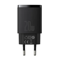 Baseus kompaktais lādētājs USB / USB Type-C 20W 3A Power Delivery Quick Charge 3.0 melns (CCXJ-B01)