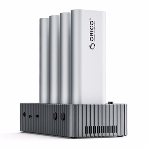 Orico IT48N-C 4 disku dokstacija ar M.2 NVME klonēšanas funkciju - pelēka krāsā