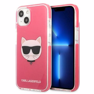 Karl Lagerfeld Choupette Galvas viedtālruņa apvalks iPhone 13 - fuksija