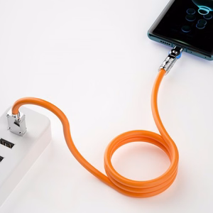USB kabelis Dudao L24CL (180' stūris) Oranžs Type-C / Lightning 100cm (līdz 30W)