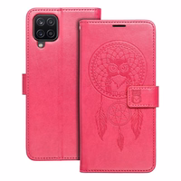 MEZZO Grāmatas tipa viedtālruņa apvalks SAMSUNG A12 / M12 sapņu ķērājs purpursarkana