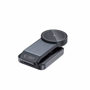Tech-Protect QI15W-A28 MagSafe 3in1 indukcijas lādētājs ar statīvu viedtālrunim / Apple Watch / AirPods - melns