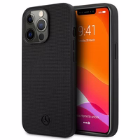 Mercedes ādas sieta metāla logotipa apvalks iPhone 13 Pro / iPhone 13 - melns