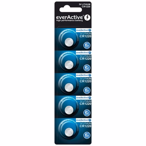 Litija mini baterija everActive CR1220 - blisteris 5 gab.