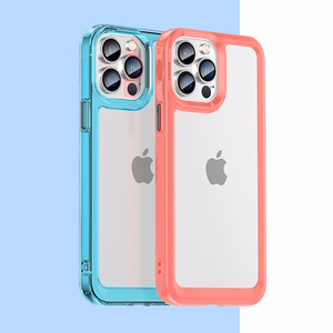 Outer Space viedtālruņa apvalks iPhone 12 Pro Max cietais vāks ar gēla rāmi zila