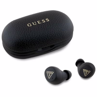 Guess Bluetooth austiņas GUTWSPGTSPSK TWS + dokstacija melnas/melnas graudains klasiskais logotips