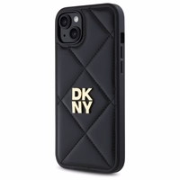 DKNY Quilted Stack Logo viedtālruņa apvalks iPhone 15 Plus - melns