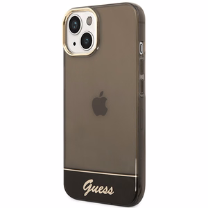 Guess GUHCP14SHGCOK cietais maciņš iPhone 14 6,1" Translucent – melns
