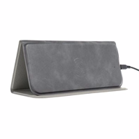 Peles paliktnis ar bezvadu lādētāju 15W OJD-82 brūns pelēks