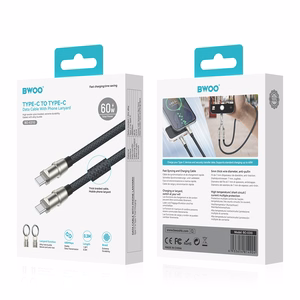 BWOO siksniņas kabelis USB-C - USB-C 0.3m 60W ar siksniņu