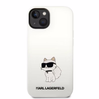 Karl Lagerfeld KLHMP14MSNCHBCH iPhone 14 Plus 6.7" balts silikona viedtālruņa apvalks Choupette, magnētiskais (MagSafe)