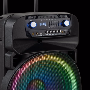 60 W aktīvā skanda ar 2 bezvadu UHF mikrofoniem, SD, Bluetooth, FM, USB un LED