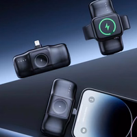 Wozinsky WF16-YLS 5000mAh 15W Lightning mini portatīvais lādētājs ar iebūvētu USB-C kabeli un Apple Watch lādētāju - melna