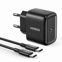 Lādētājs Ugreen CD250 25W USB-C + USB-C uz USB-C kabelis 2.0m melns