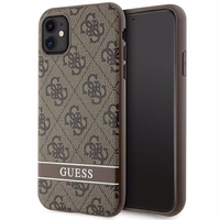 Guess GUHCN61P4SNW iPhone 11 / Xr brūns cietais viedtālruņa apvalks 4G Stripe