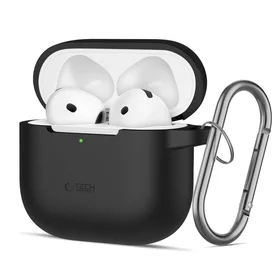 Tech-Protect silikona apvalks ar āķi AirPods 4 - melns