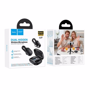 Bezvadu piespraužamais mikrofons Hoco L27, USB C, melns