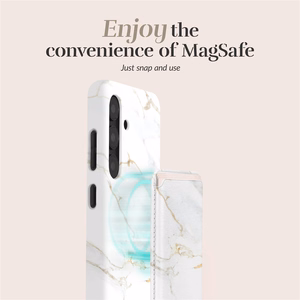 MIO White Marble Magsafe Case Compatible Card Holder