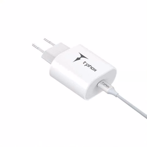 WALL CHARGER T-PHOX ISPEED 20W USB-C/LIGHTNING CABLE WHITE