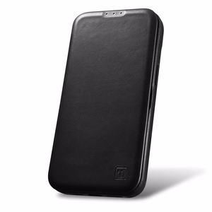 iCarer CE Oil Wax Premium ādas folio viedtālruņa apvalks iPhone 14 Plus Magnētiskais atveramais apvalks ar MagSafe Melns (AKI14220707-BK)