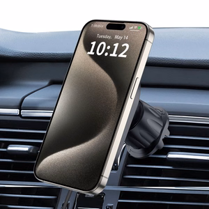 TECH-PROTECT MM15W-V6 MAGNĒTISKS MAGSAFE PANEĻA UN VENTILĀCIJAS AUTO TURĒTĀJS BEZVADU LĀDĒTĀJS 15W MELNS
