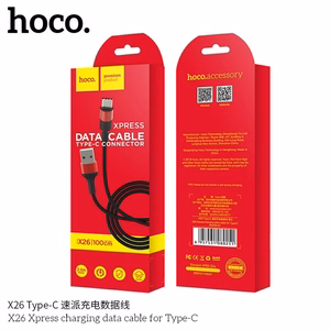 Cable USB A to USB C Hoco 2A 1 m X26 black red