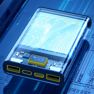 WEKOME WP-321 Vanguard Series ārējais akumulators, 20000 mAh, PD 20 W + QC 22,5 W, melns un caurspīdīgs