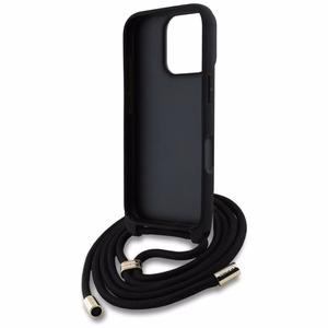 Guess 4G Big Logo Cord Stap viedtālruņa apvalks iPhone 16 Pro - brūns