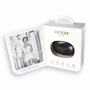 Bezvadu austiņas OWS Guess Metalic Finish Electropated Parts Classic Logo, melnas