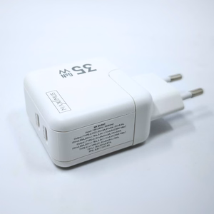 Sienas lādētājs MX BURST GaN PD 35W, 2xUSB-C + C/Lightning PD kabelis 20W balts