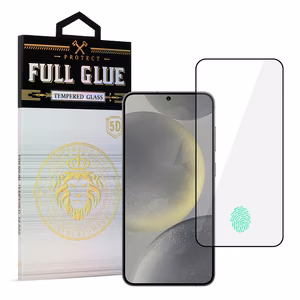 Rūdīts stikls HARD Full Glue 5D priekš SAMSUNG GALAXY S24 BLACK (ar pirkstu nospiedumu atbloķēšanu)