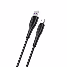 USAMS Kabelis U38 USB-C 5A ātrā uzlāde priekš OPPO / HUAWEI 1M melns