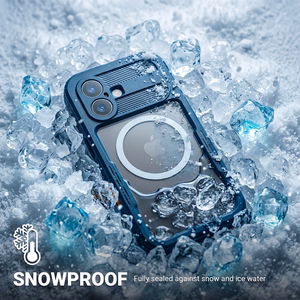 Crong Seal Cover IP68 ūdensizturīgs vāciņš ierīcei iPhone 17 Pro, jūras zils