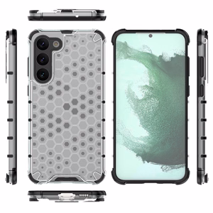 Honeycomb viedtālruņa apvalks Samsung Galaxy S23+ bruņots hibrīda pārsegs caurspīdīgs