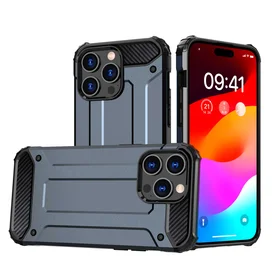 iPhone 15 Pro Hybrid Armor viedtālruņa apvalks - zils