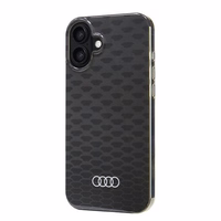 Audi IML Izšuvuma raksts Magnētiskais iPhone 16 Plus 6.7" melns/melns cietais apvalks AU-IMLMIP16M-Q5/D3-BK