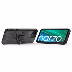 Ring Armor прочный гибридный чехол + магнитный держатель Realme Narzo 50A чёрный
