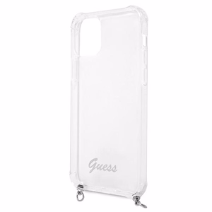 Guess GUHCP12MKC4GSSI iPhone 12/12 Pro 6.1" Caurspīdīgs cietais apvalks 4G Sudraba ķēde