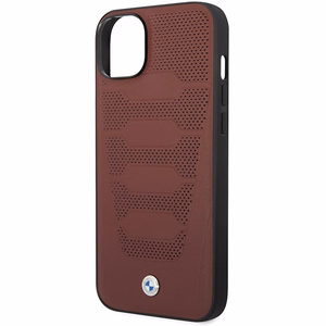 Viedtālruņa apvalks BMW BMHCP14S22RPSR iPhone 14 6.1" bordo/bordo ādas sēdekļu raksts