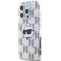 Karl Lagerfeld IML Choupette galvas un monogrammas apvalks iPhone 15 Pro Max - caurspīdīgs