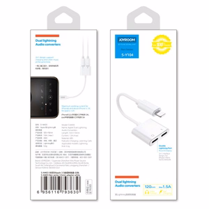 Joyroom S-Y104 austiņu adapteris Lightning / 2x Lightning - balts